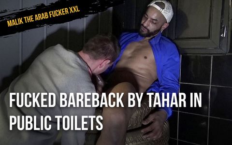 screwed bareback by Tahar in public toilets