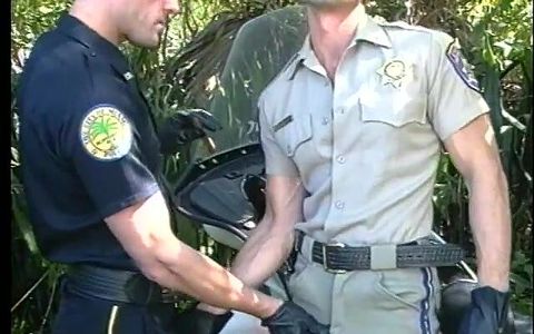 Two Naughty Ass Licking Gay Cops Give Head and Bang Ass Before Jizzing Their Cum Loads