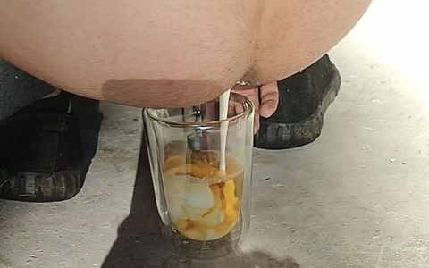 Piss and Creampie Out of My Ass Food Enema