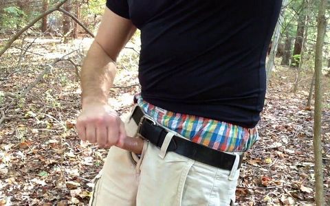 Outdoor Masturbating in the Woods and Cumming. #pride2021