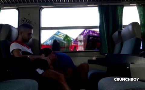 Webcam secret in a train, two boys fucking raw