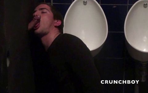 Slut sucked cock in glory holes in toilets