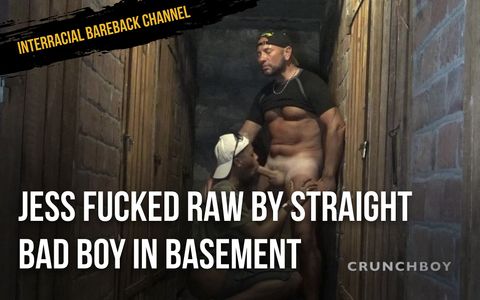 Jess fucked raw by straight bad boy in basement