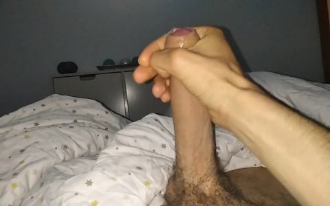 I Give myself a Quick Handjob and make my Big Hard Cock Cum