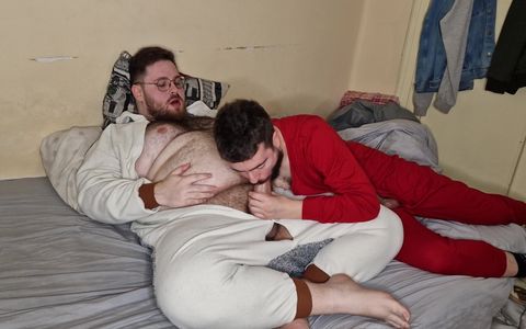 Bears Sucking Each Other's Cocks in Pajamas