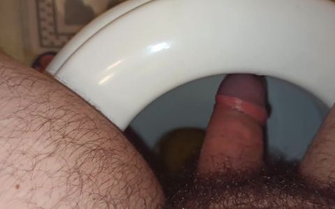 Morning Pee in Toilet, Really Relaxing Time. Peehole Closeup