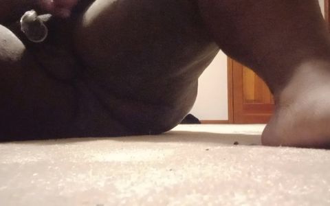 I Nakedly Masturbate while Wearing a Condom on Floor in Bedroom