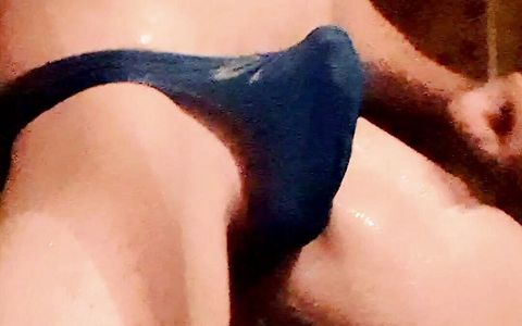 Blue swimsuit wet and soapy