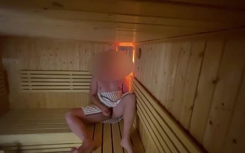 Huge Relieving Cumshot in Sauna Almost Caught Masturbating