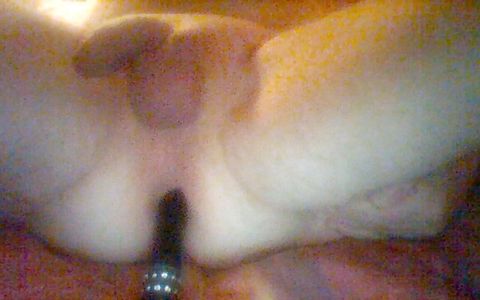 Masturbate my cock with dildo in ass