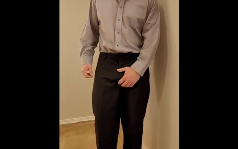 Business Man with Big Cock Shoots Big Cumshots After Horny Day at the Office