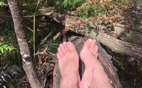 In the Deep Bush Land Where No One Goes Is a Man Playing with His Extra Long Toes - Manlyfoot