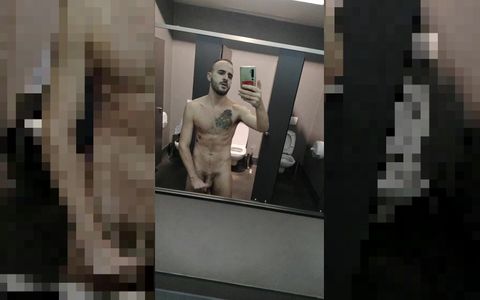 Jerking off in toilet gym