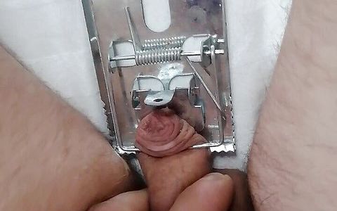 Small penis and mouse trap. Cbt BDSM solo