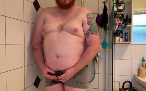 Ginger daddy pees underwear