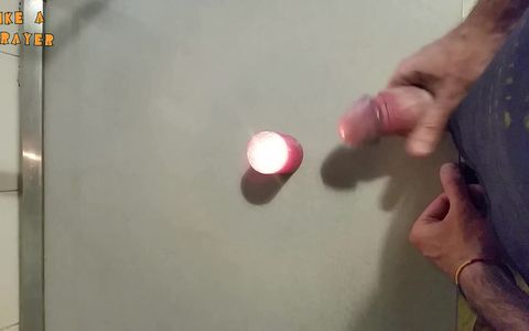 Candle cumshot by handjob