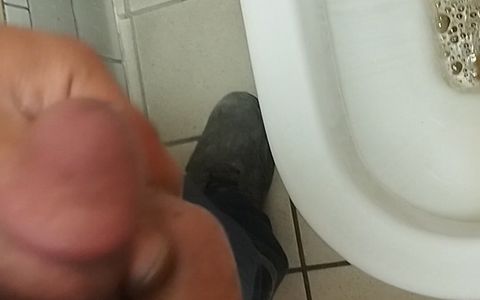 Mascuker Turk Pees in the Office Toilet