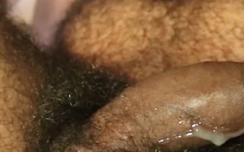 Hairy Male Spills Cum on His Leg