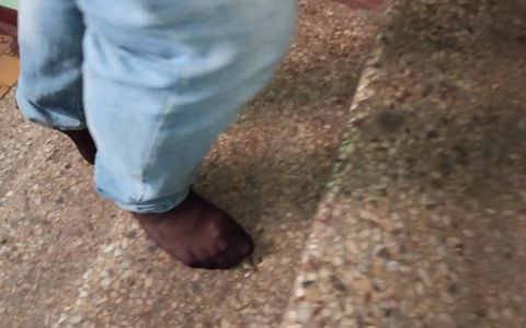 Walking Barefoot with Pantyhose on a Really Dirty Floor