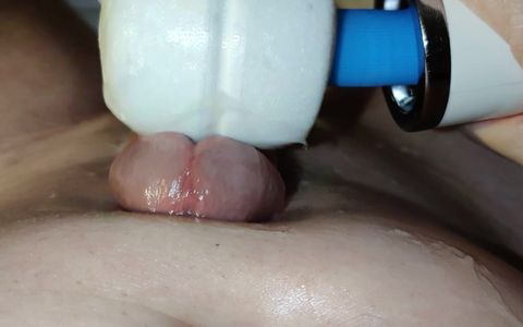 Close up with Hitachi wand vibrating cum out of my dick part 2 DMVToyLover223