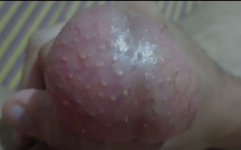 Big-balled Boy Squirts a Big Load of Cum All Over His Dick