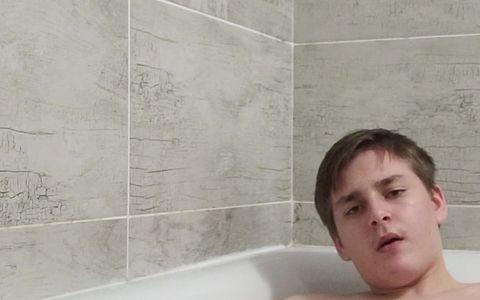 Chubby Boy Shows Feet in Bathtub