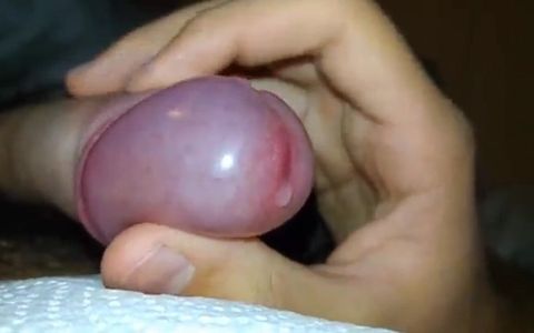 Hot uncircumcised frenulum orgasm