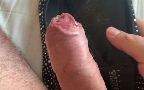 I fuck the huge shoe with a cum-drenched cock