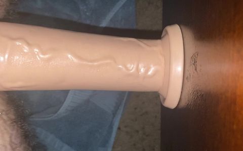 Close up Riding a Fat Dildo