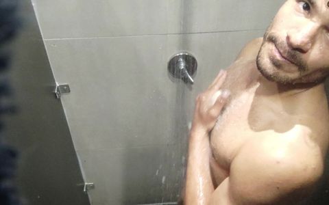 In the shower hot Latin man