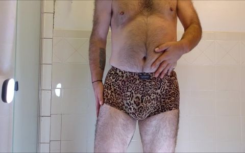 Sexy Bear Dancing in Leopard Print Underwear