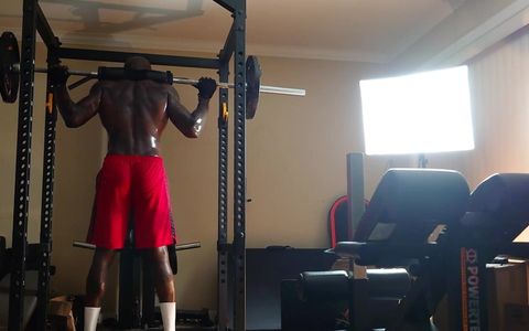 Hallelujah Johnson Tall Dark Chocolate Muscles Tattoos Body Gym session