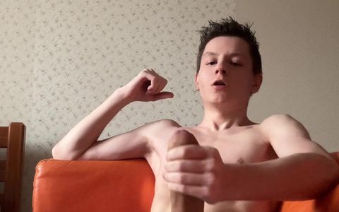 Twink Student Evgeny Has Fun After Study with His 23 Cm Cock and Cums