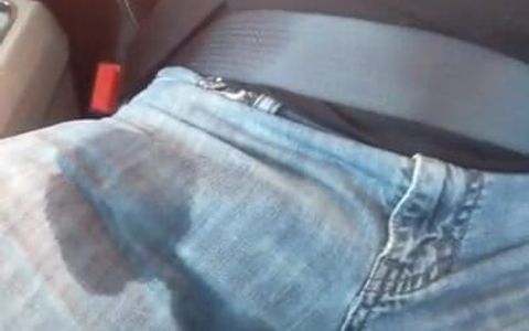 Pissing and cumming in a rental car