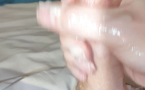 Pre-cum with some sloppy hand play milking my dick part 3