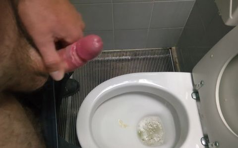 Piss and Cum in Motorway Public Toilet with Cicci77 and Pedro!!