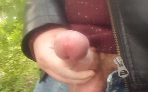 Risky wank and cum in the park