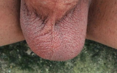 Twink Balls Outdoor in Cold Weather - Close up Balls and Soft Cock