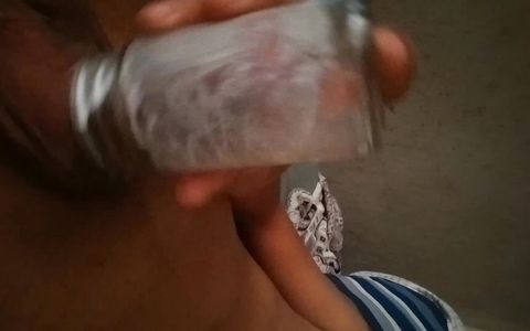 Soaking Cock in Cream to Pull the Goose's Neck in My Room with a Glass Vagina