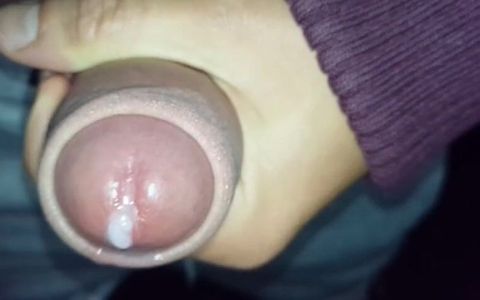 Slow Motion Thick Cum Leaking Out of Uncut Cock