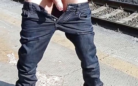 Masturbating at the train station