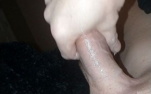 Slowly massaging my cock after edging for 2 hours. Cum almost hits the camera