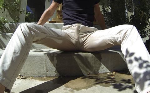 Khaki pants turn see-through with piss