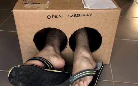Surprise Delivery Series - Worn Out Flip Flops - Thongs - Big Male Feet to Worship - Manlyfoot