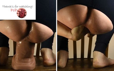 Popoopoop. Hankeys - Rentman 3xl dildo deep on chair in my ass - Prolapse & rosebud