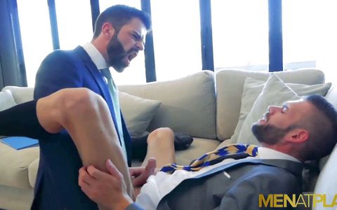 MENATPLAY suited Latino Hector De Silva anal fucks Axel Max