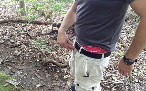 Hiding Behind a Tree, I Jack off in the Woods