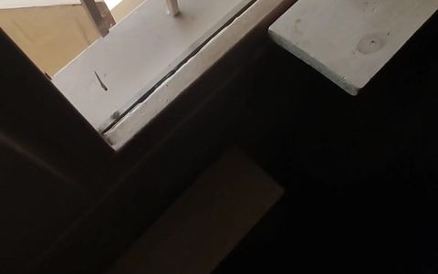 Morning jerk off in the window
