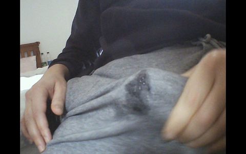 Cumming Through My Tracksuit. Precum Load