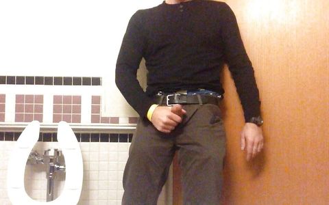 Jack-off in a Hospital Public Toilet. Almost Caught, I Forgot to Lock the Door. I Still Finished Jerking
